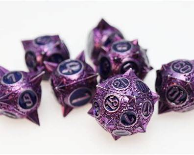 Meteor Storm Peculiar Purple Metal RPG Dice Set