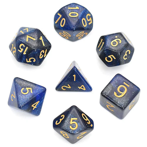 Foam Brain Games Black & Blue Galaxy RPG Dice Set