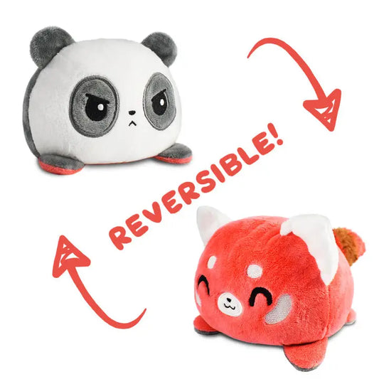 TeeTurtle Reversible Panda & Red Panda Plushie