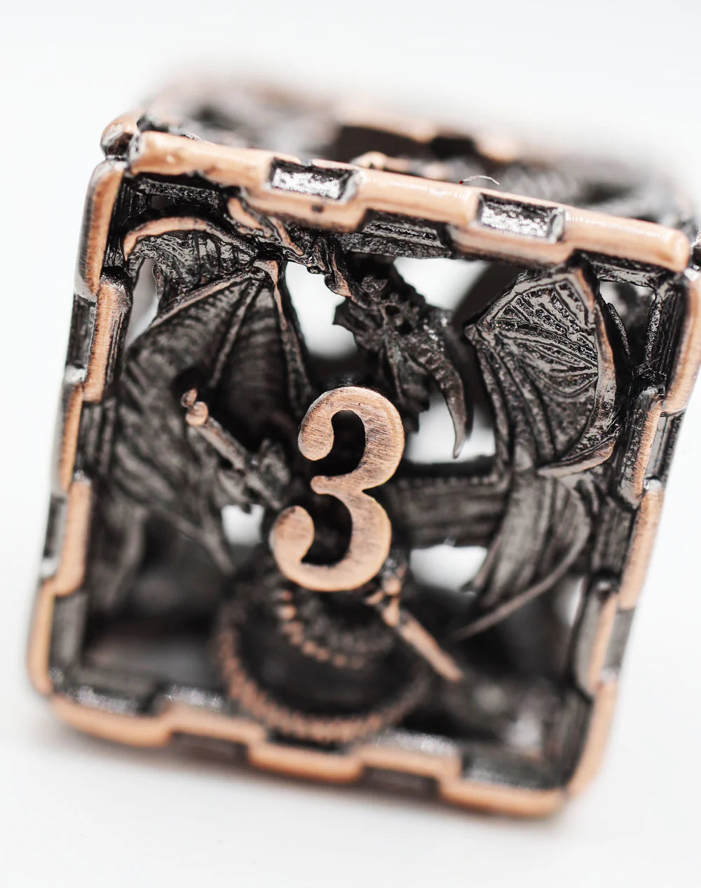 Foam Brain Games Chained Dragon Copper Hollow Metal RPG Dice Set