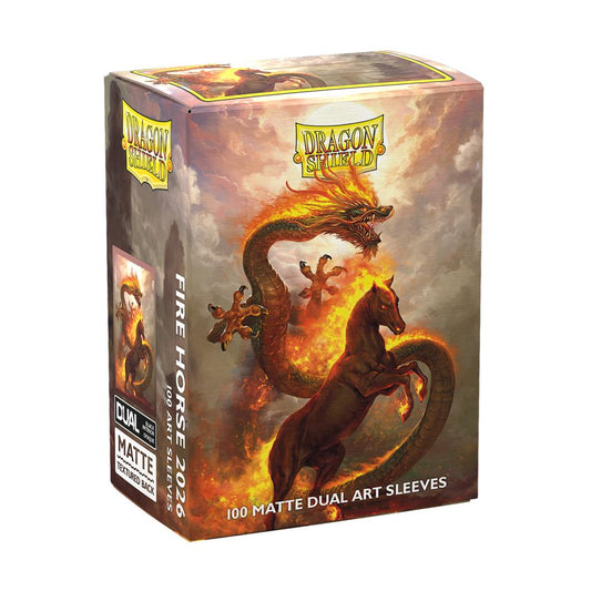 Dragon Shield Dual Matte Sleeves – Fire Horse 2026 (100 Standard Size Card Sleeves)