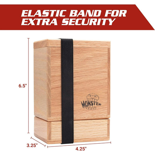 Monster Wooden Magnetic Deck Box 150 Card Red Oak